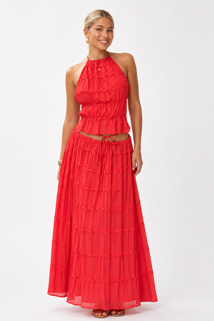 Red Halter Top Set