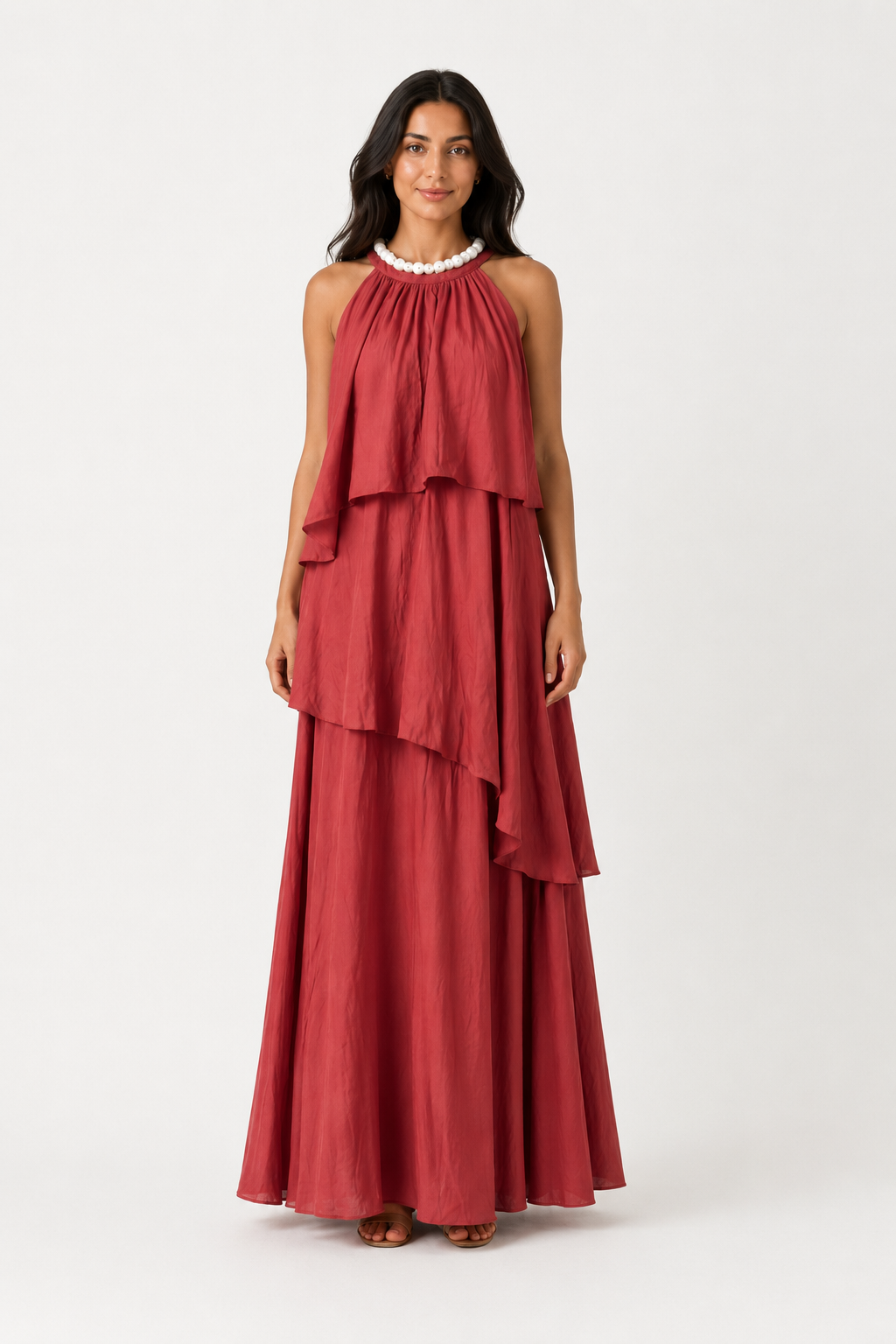 Sienna Burgundy Ruffle Dress