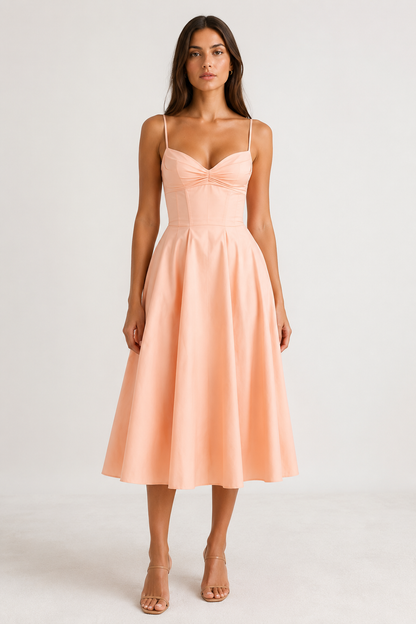 Amélie Satin Midi Dress