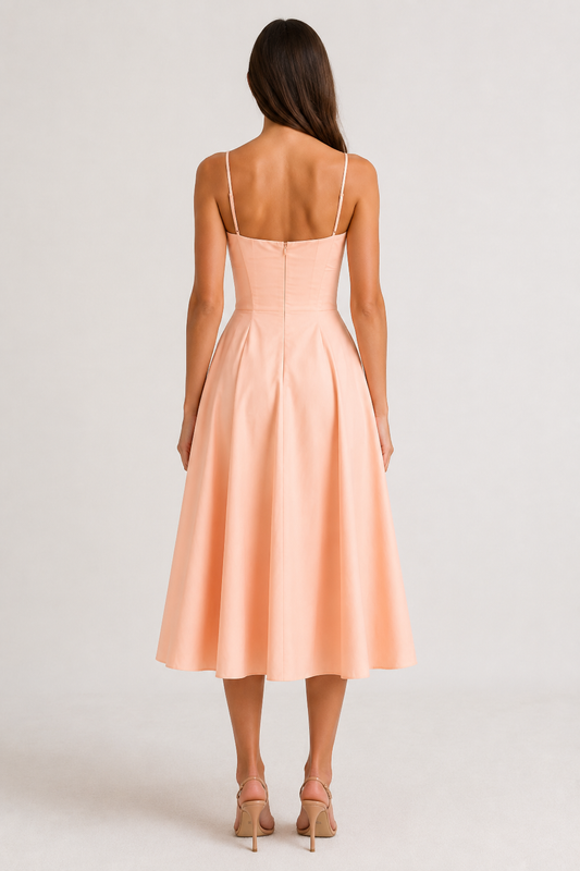 Amélie Satin Midi Dress