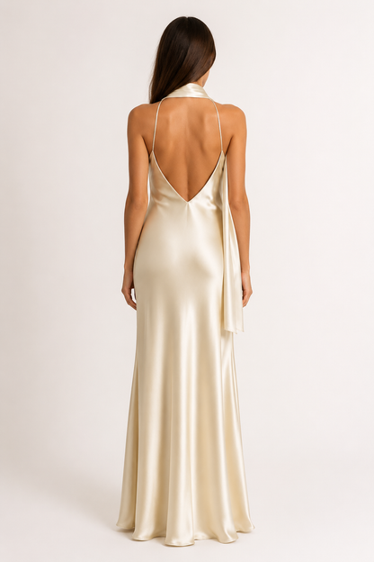 Celeste Satin Scarf Dress