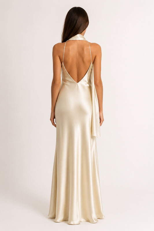 Celeste Satin Scarf Dress