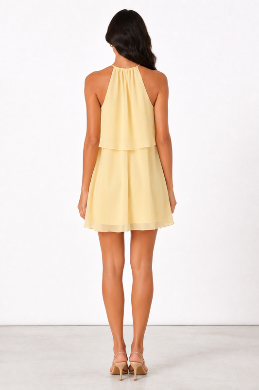 Solène Yellow Mini Dress