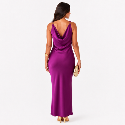 Amethyst Satin Maxi Dress