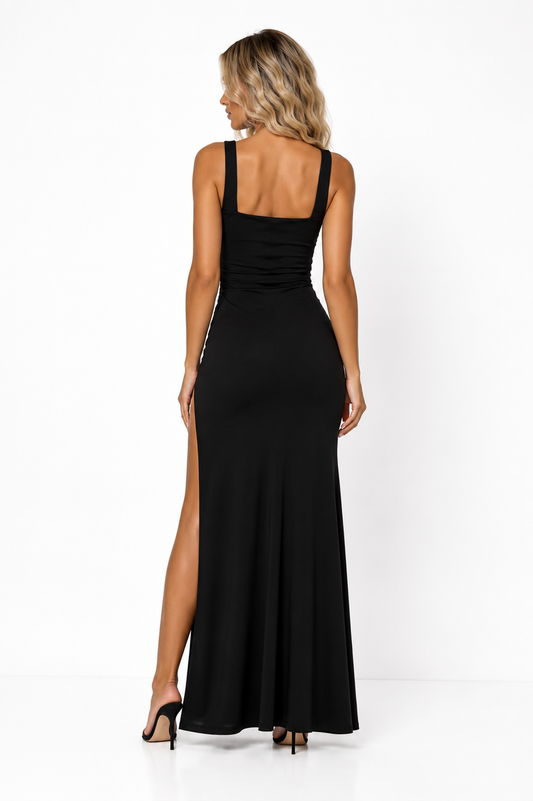 Black Thigh Split Maxi Dress