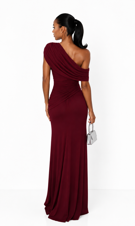 Elegant Burgundy Maxi Dress