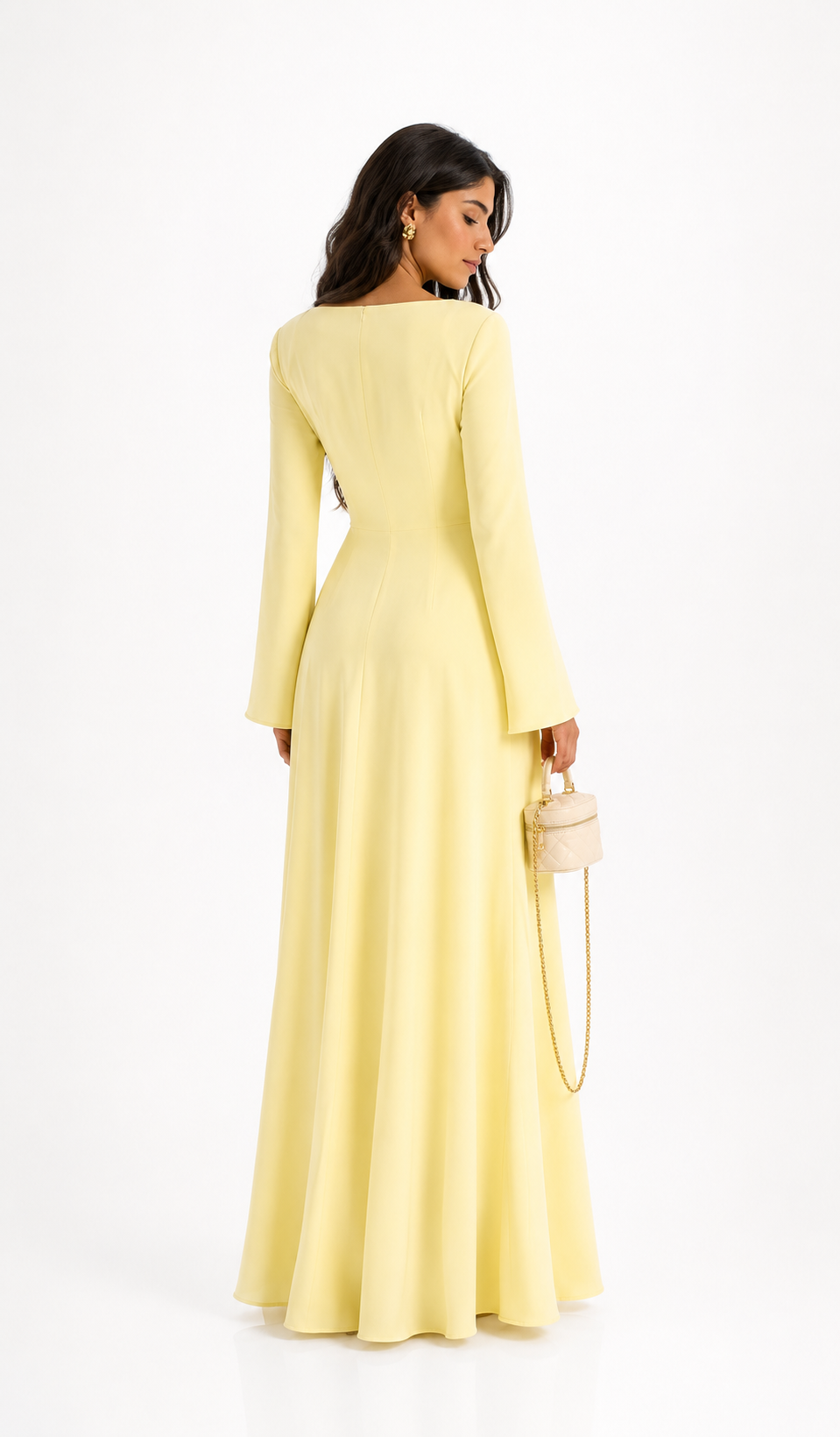 Butter Yellow Long Sleeve Maxi Dress