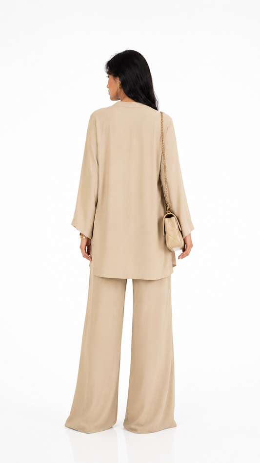 Beach Kimono & Wide Leg Pants Set