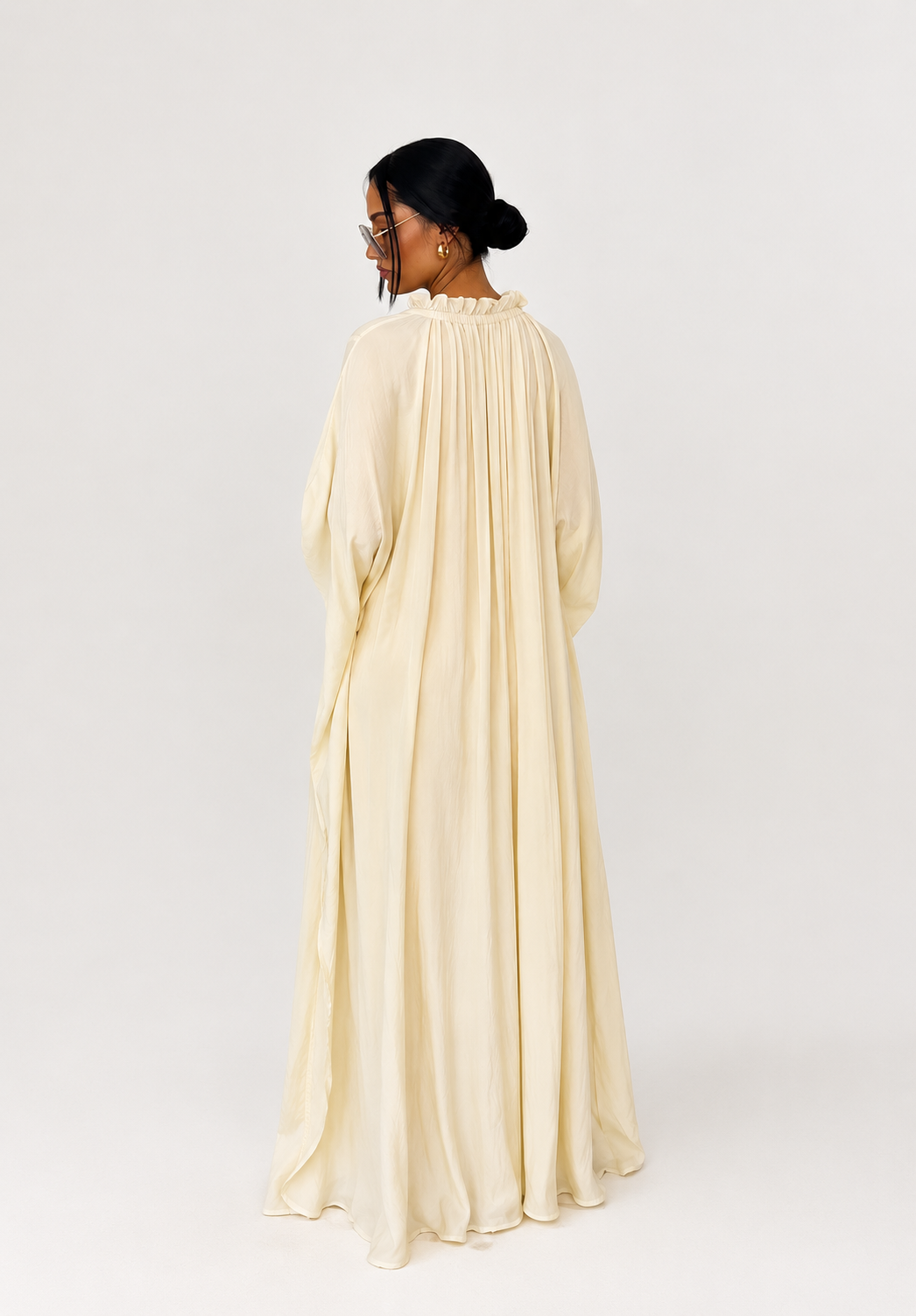 Butter Yellow Flowing Kaftan Dress