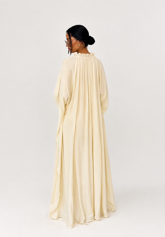 Butter Yellow Flowing Kaftan Dress