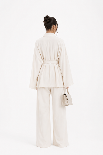Ivory Satin Look Co-Ord Set
