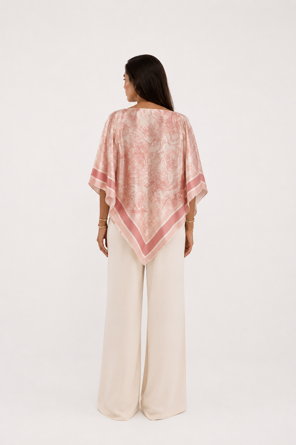Pink Paisley Poncho Top