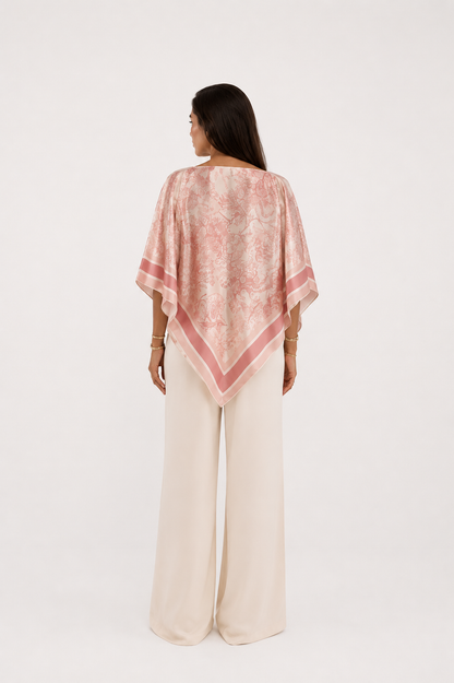 Pink Paisley Poncho Top