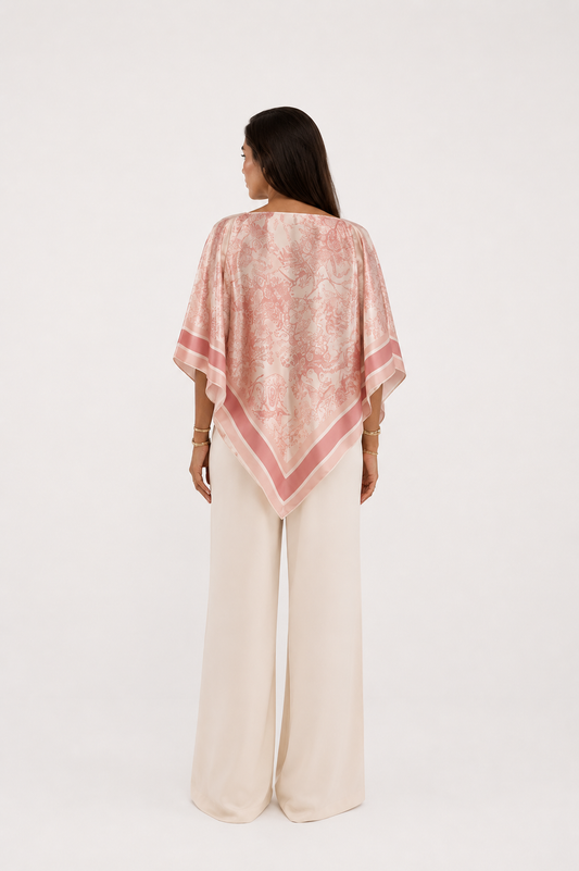 Pink Paisley Poncho Top