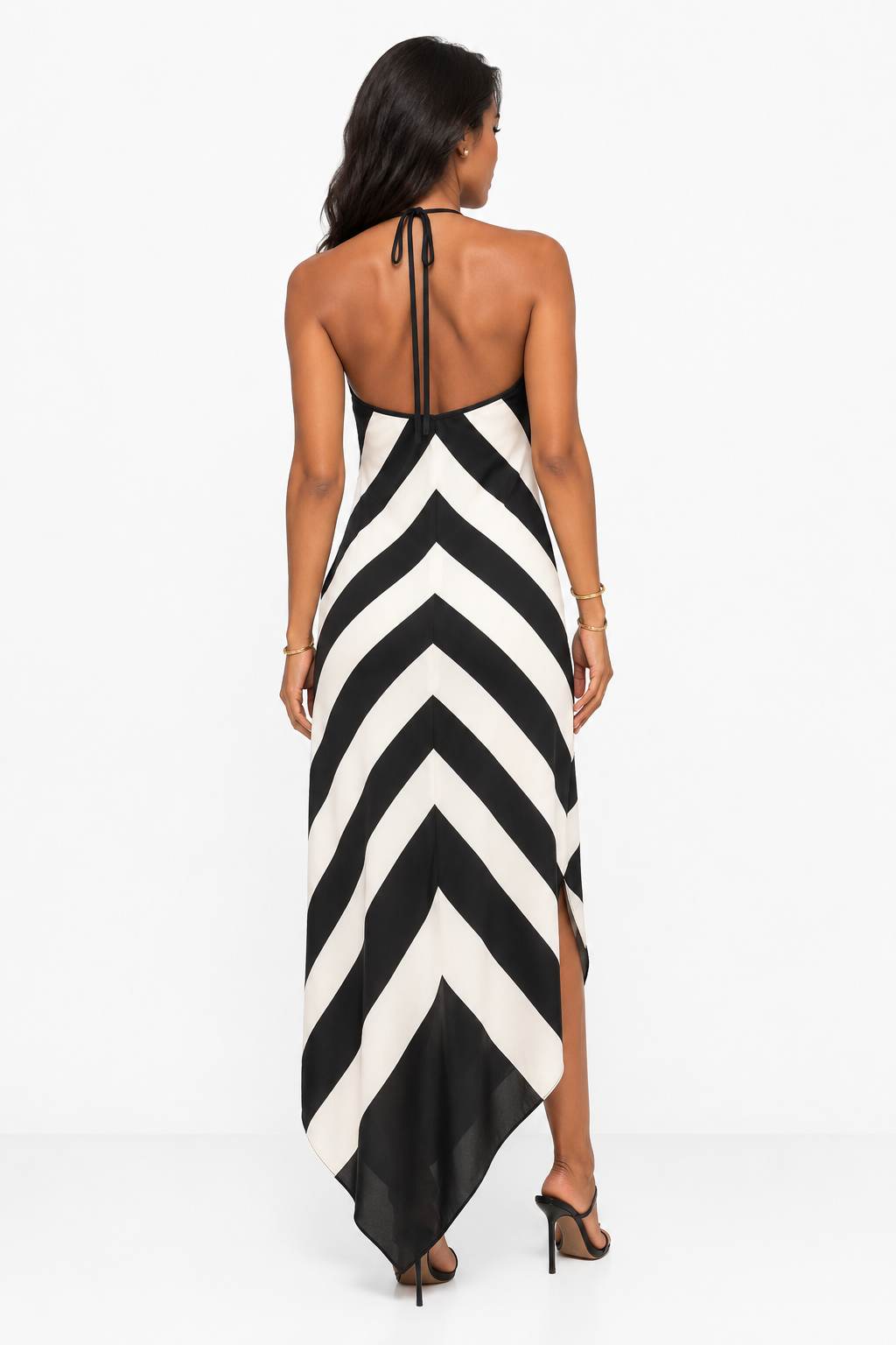 Black & White Chevron Maxi Dress