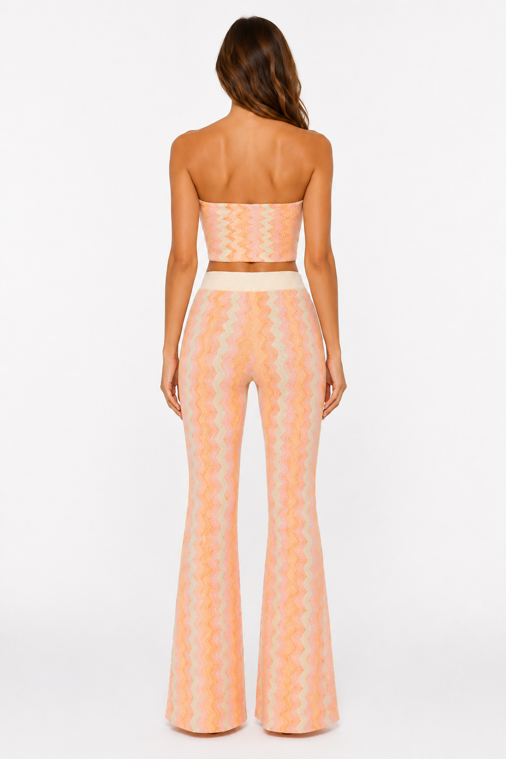Pastel Zigzag Flared Co-Ord Set