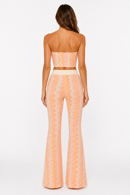 Pastel Zigzag Flared Co-Ord Set