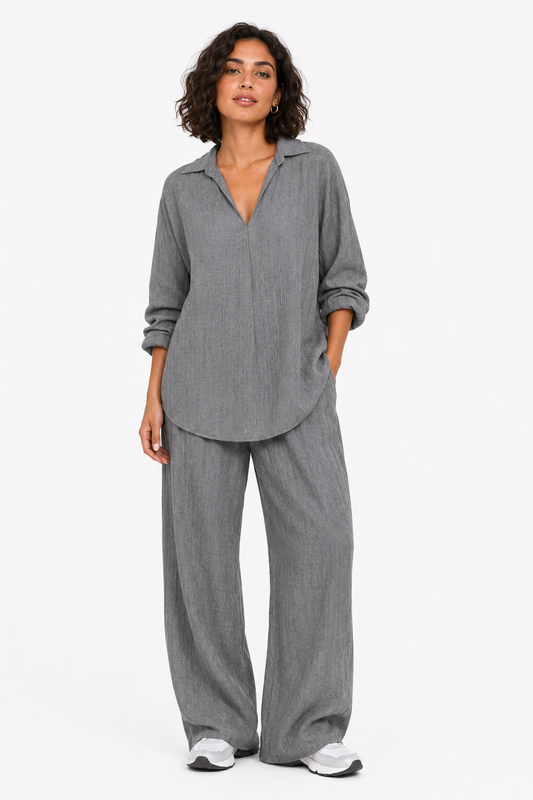 Grey Relaxed Fit Pants Set