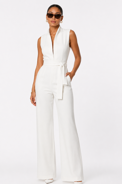 Ivory Tailored Wide Leg Jumpsuit