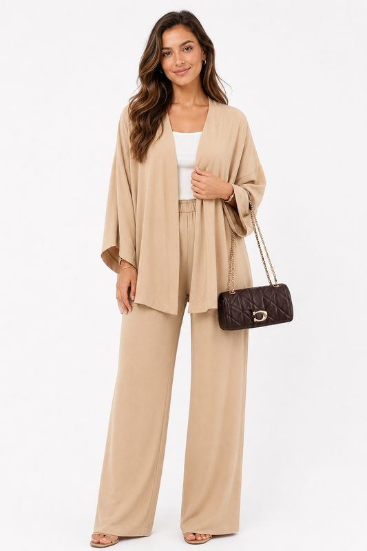 Beach Kimono & Wide Leg Pants Set